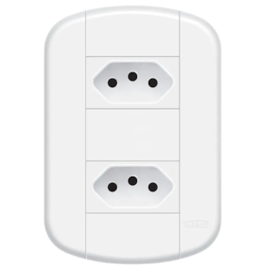 2 Tomadas Padrao 2P+T 10A/250V Distanciadas Blanc Mais Branco