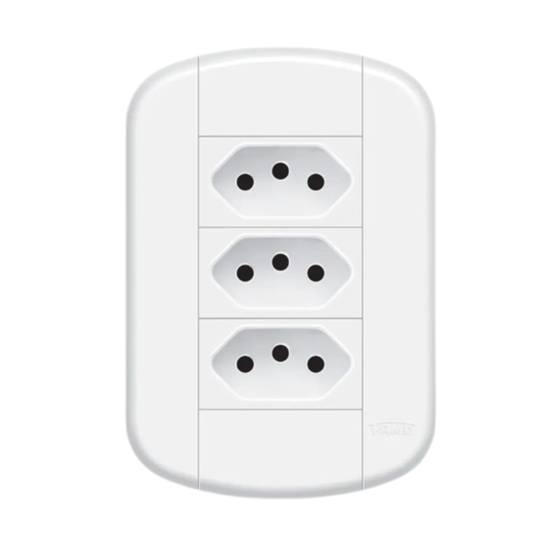 3 Tomadas Padrao Fame  2P+T 10A/250V Blanc Mais Branco-6e483245-3f62-4c7c-88cc-b5d96277fec9