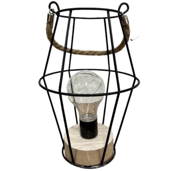 Abaju Mesa Led Decore 14x14x21cm Preto e Creme 604-03629-908f7477-818f-4f3b-9605-0b10d50ca55d