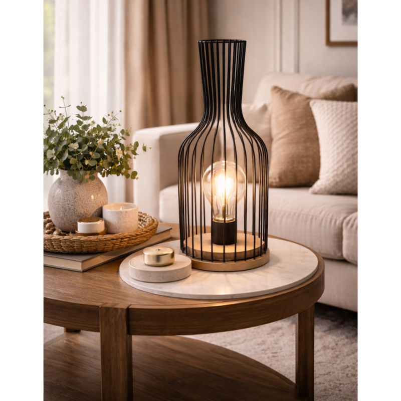 Abaju Mesa Led Decore Preto e Creme-d00d462a-9730-4639-a1f6-7d26b54d4ffc