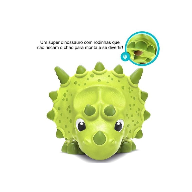 Andador Coleção Giant Dinos Triceratops Veiculo Com Rodas Roma