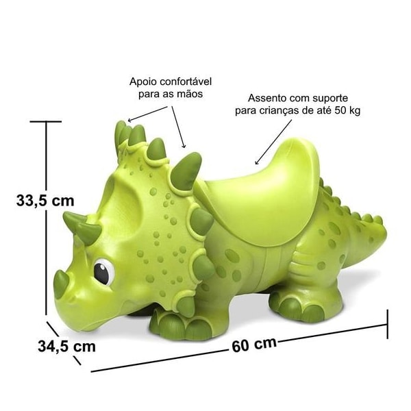 Andador Coleção Giant Dinos Triceratops Veiculo Com Rodas Roma-75203bf2-a062-4ec5-affa-0587a3cd8ce7