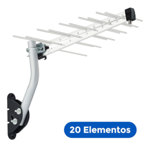 Antena Digital Aquario Log Externa Periodica UHF 20 com Suporte e Cabo