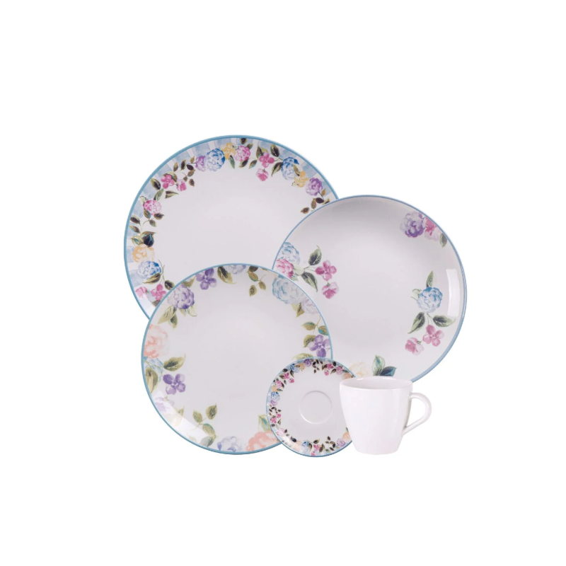 Aparelho de Jantar Tramontina Aura em Porcelana Decorada 20 Pecas