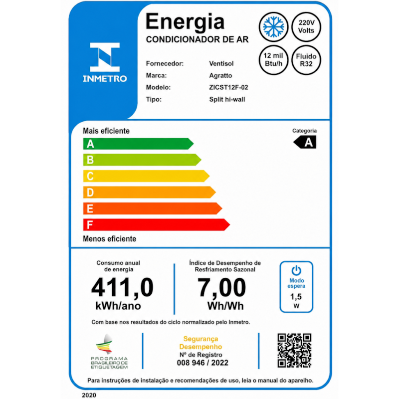 Ar Condicionado Agratto Split 12000BTUS Zen Inverter Top ZICT12F-02-12KBTU-8fced5f8-d139-445e-930d-c234b3950aed