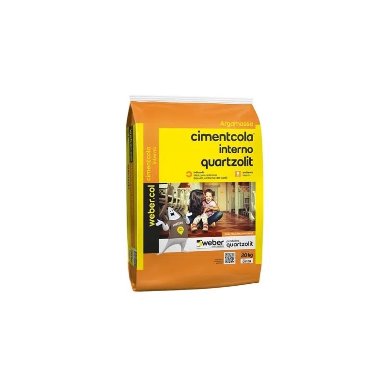 Argamassa Quartzolit AC1 20kg Cimentcola Interna Cinza