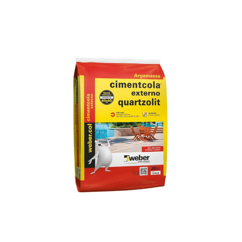 Argamassa Quartzolit AC2 20KG Cimentcola Externo Cinza