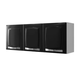 Armario Aereo Itatiaia Rose 3 Portas Preto ARM-105