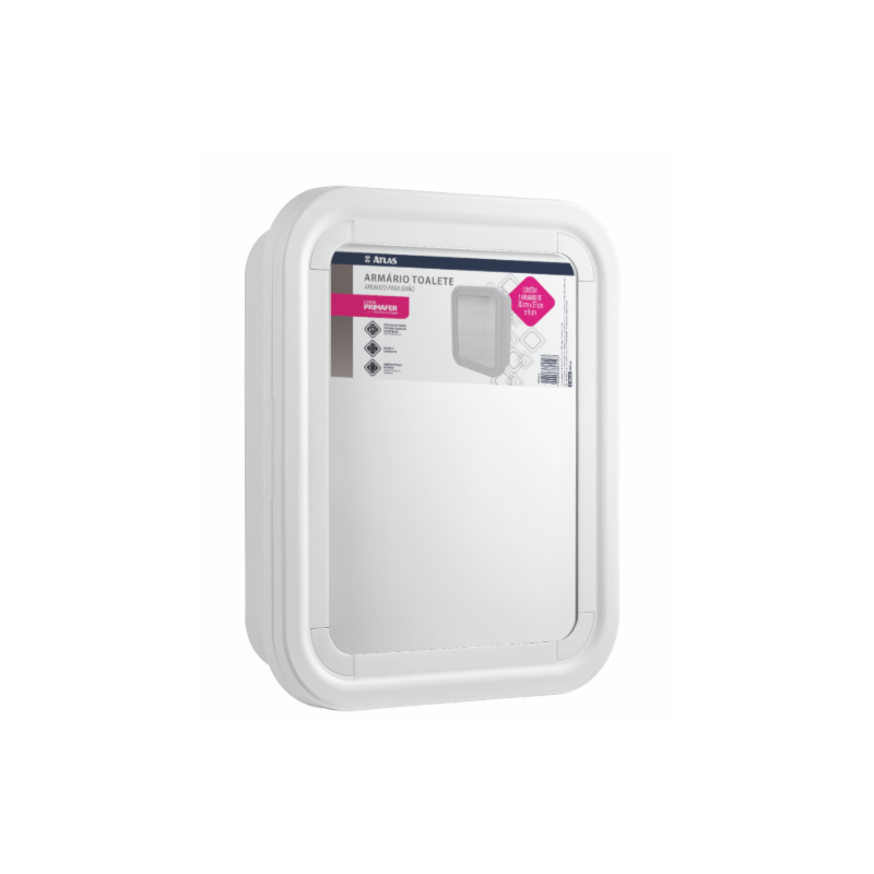 Armario Atlas para Banheiro Toalete 30X37X9CM Plastico Branco