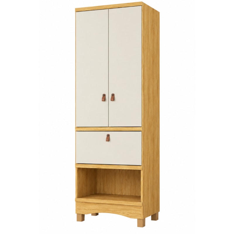 Armário Infantil Peroba Lilo Multifuncional 2 Portas 1 Gaveta Amêndoa e Off White 9375.100-5ebe2da8-4707-46f2-8875-1a066ee57cb1