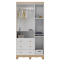 Armario Peroba Luna New 3 Porta 3 Gavetas Branco Brilho/Amendoa -b923dc46-ddf4-49af-b2a9-afbc50005074