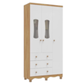 Armario Peroba Luna New 3 Porta 3 Gavetas Branco Brilho/Amendoa -81dea058-f7fd-4579-9e25-9674acbc5d06