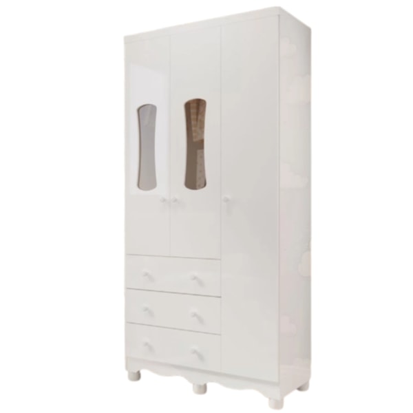 Armario Peroba Luna New 3 Portas 3 Gavetas Branco Brilho-345b4f2e-8dfb-40a6-acd1-68230c330639