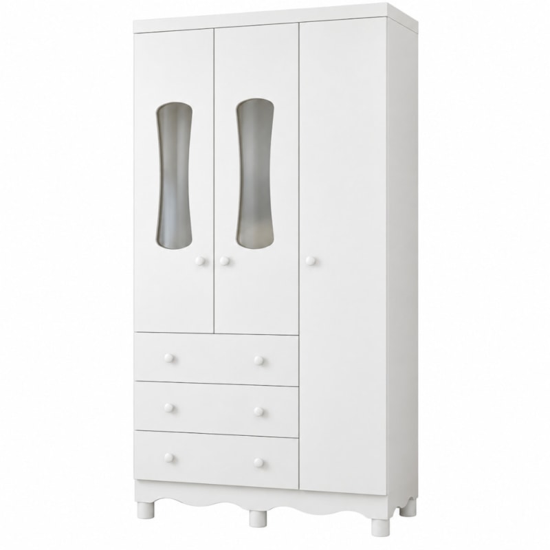 Armario Peroba Luna New 3 Portas 3 Gavetas Branco Brilho-c4e057a2-c7f2-4ce5-b2e1-26d35e72fbf6