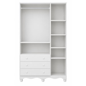 Armario Peroba Luna New 3 Portas 3 Gavetas Branco Brilho