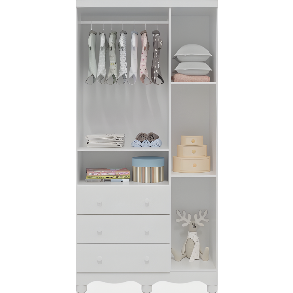 Armario Peroba Luna New 3 Portas 3 Gavetas Branco Brilho-eb849a66-ecb7-43cc-8bd2-ec37f8daade6