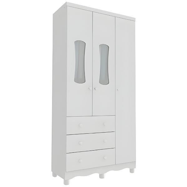 Armario Peroba Luna New 3 Portas 3 Gavetas Branco Brilho-a9c680d8-1362-4b15-ab6f-95dd8079f39b