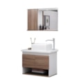 Armario Rorato Kit Bergamo Suspenso 2 Portas com Pia e Espelho Nogal-82beef87-1b5c-4384-a3e4-e88927ae234e