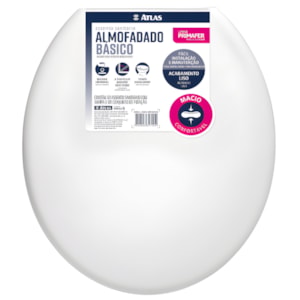 Assento Sanitario Almofadado Basico Atlas Plastico Branco