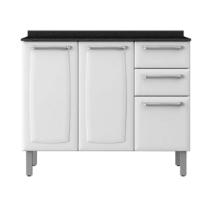 Balcao Itatiaia Luce 3 Portas 2 Gavetas com Tampo Branco