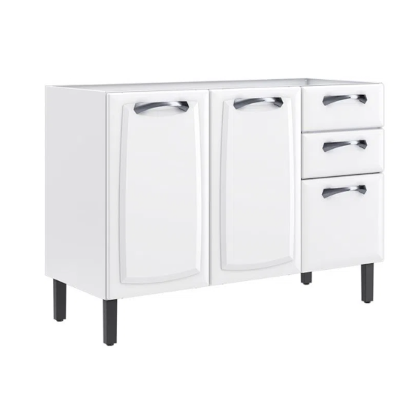 Balcao Itatiaia New Premium sem Tampo 3 Portas 2 Gavetas Branco-599d116d-cbbf-46d2-a0e8-ab5cfc33f9ce