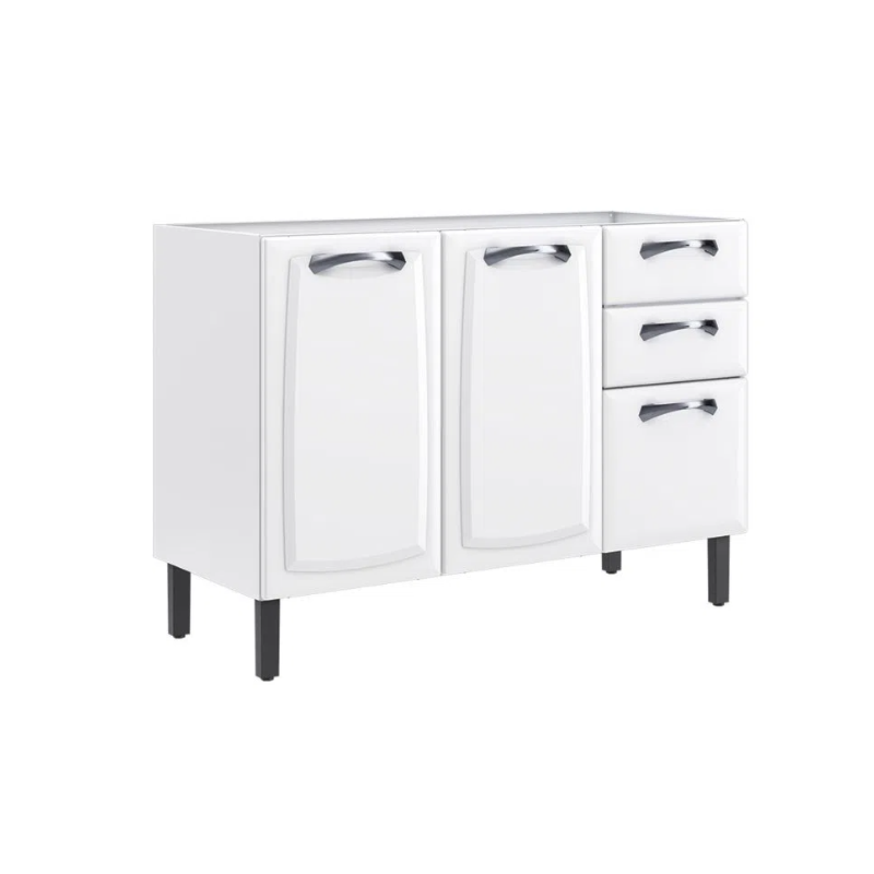 Balcao Itatiaia New Premium sem Tampo 3 Portas 2 Gavetas Branco