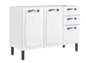 Balcao Itatiaia New Premium sem Tampo 3 Portas 2 Gavetas Branco