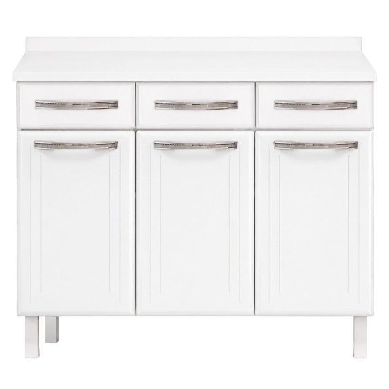 Balcão Telasul Esmeralda Plus Branco 3 Gavetas 3 Portas
