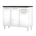 Balcao Tripo Telasul Esmeralda 3 Porta 1 Gaveta com Tampo 15MM Smart Branco-69c23a23-dbf9-4664-a811-77ad239a7d33