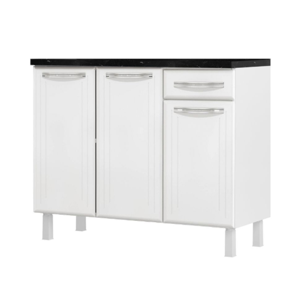Balcao Tripo Telasul Esmeralda 3 Porta 1 Gaveta com Tampo 15MM Smart Branco-18ee97e4-73ed-495c-af99-f07817c89298