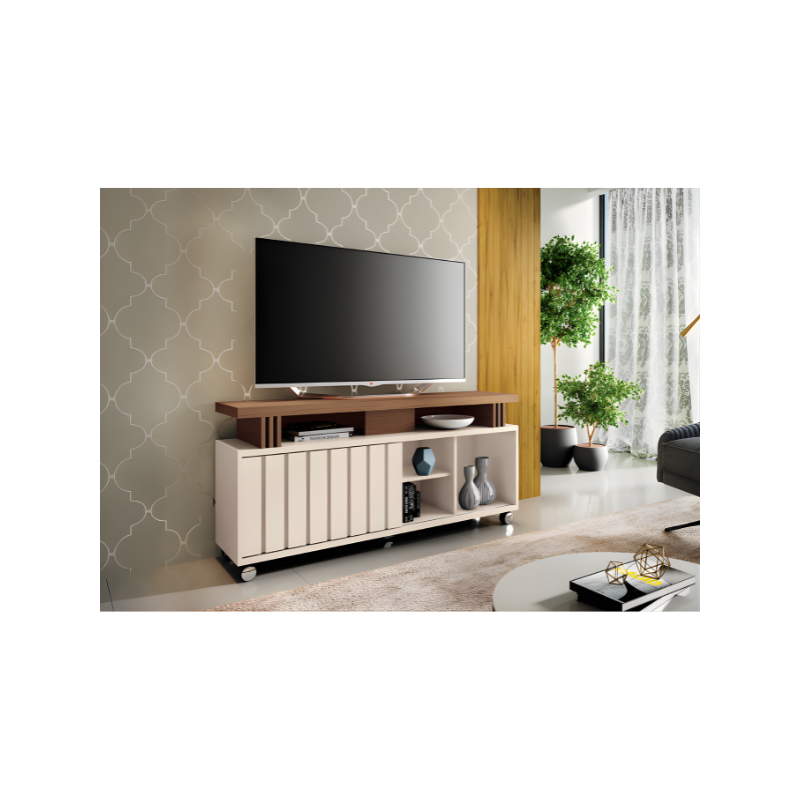 Bancada Briz 1.36 HB Moveis 1 Porta de Correr para Tv de ate 50