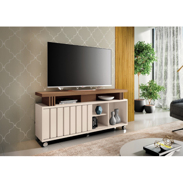 Bancada Briz 1.36 HB Moveis 1 Porta de Correr para Tv de ate 50