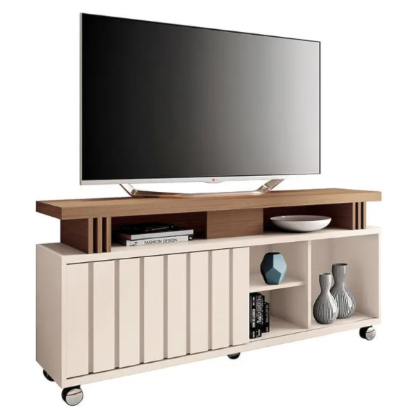 Bancada Briz 1.36 HB Moveis 1 Porta de Correr para Tv de ate 50