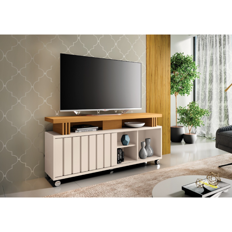 Bancada Briz 1.36 HB Moveis 1 Porta de Correr para Tv de ate 50