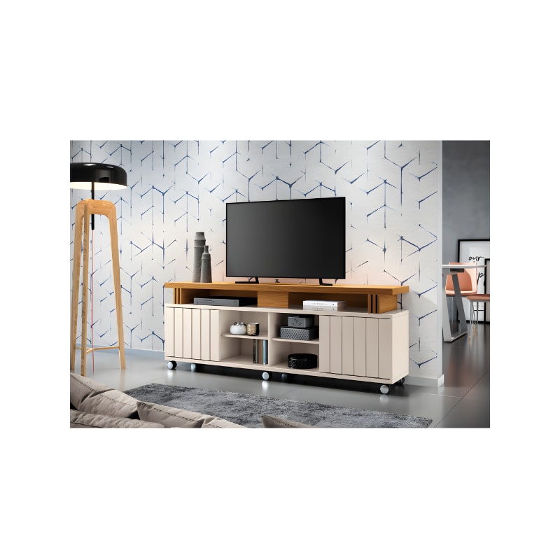Bancada Briz 1.8 HB Moveis 2 Portas de Correr para Tv de ate 70