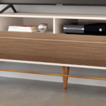 Bancada Epoca 2.2 HB Moveis 2 Portas para Tv de ate 85" Off White/Castanho