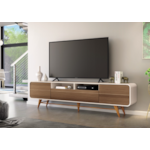 Bancada Epoca 2.2 HB Moveis 2 Portas para Tv de ate 85" Off White/Castanho