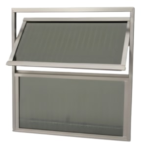 Basculante Clm Aluminio Natural 60X60 Vidro Fume Premium