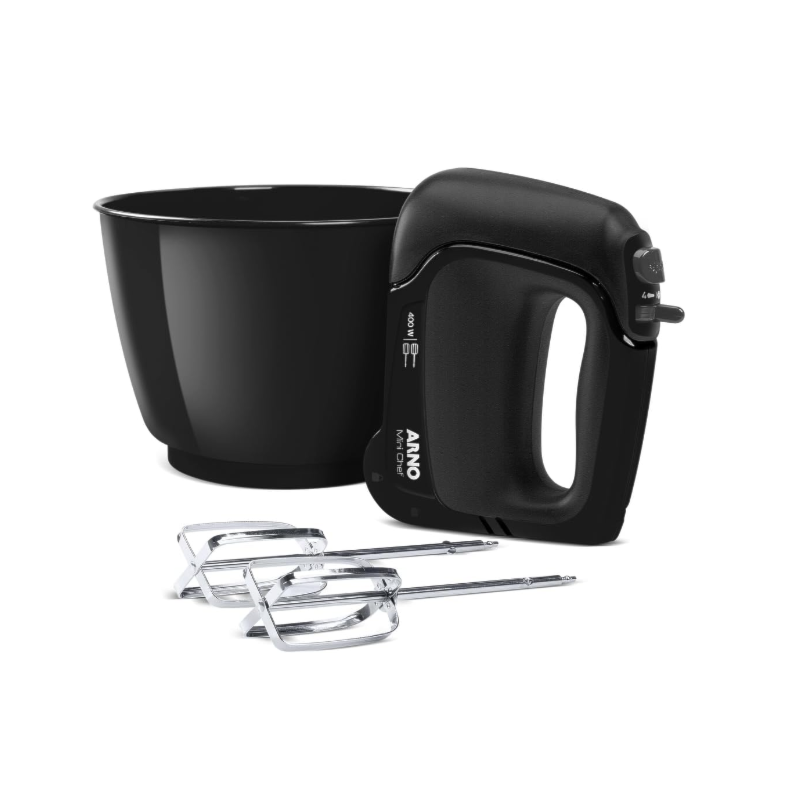 Batedeira Arno Mini Chef Portatil 400W 127V Preto HM01