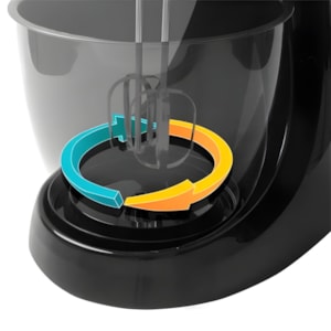 Batedeira Mallory Activa Duo Plus 127V Potente e Versátil, Preta
