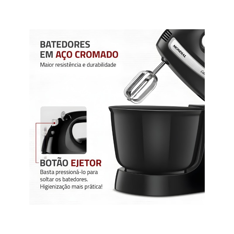 Batedeira Mondial Cake Premium 500W 127V/60HZ B-50-B Preto-23a50957-3e58-4374-a948-fabd65014fbf