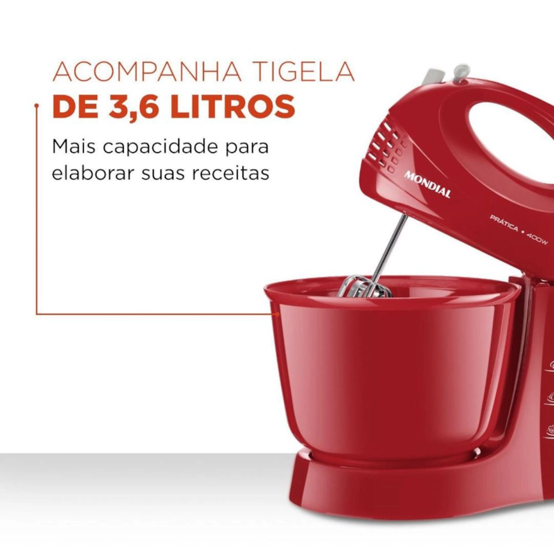 Batedeira Mondial Prática B-44-R 400W 127V Vermelha-ee038b1b-0089-4294-9b59-0d38e2d48166