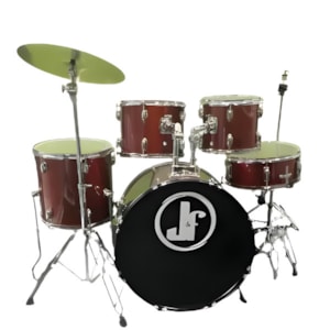 Bateria Acústica Vermelha Jateada Blasted Red