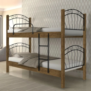 Beliche Art Panta Colonial 88 em Madeira MDF/MDP Canela Rústico com Detalhes Pretos – Design Clássico e Robusto