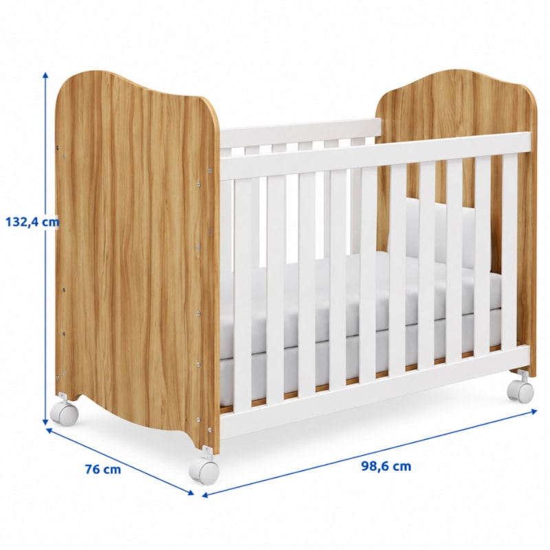Berço Peroba Uli Americano Branco Brilho e Amêndoa 690.87 para Bebê-58b769fb-2233-4fa1-b32a-e9e2e6a4aa16