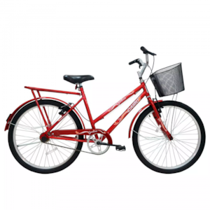 Bicicleta Aro 26 Cairu Genova Freio V-Brake com Cestinha &ndash; Vermelho