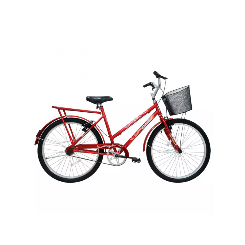 Bicicleta Aro 26 Cairu Genova Freio V-Brake com Cestinha &ndash; Vermelho