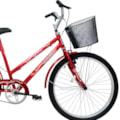 Bicicleta Aro 26 Cairu Genova Freio V-Brake com Cestinha &ndash; Vermelho-ae3915d7-e1e5-4c61-b7b8-9cbaf64c9848