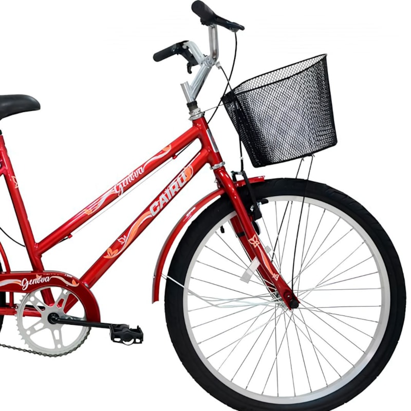 Bicicleta Aro 26 Cairu Genova Freio V-Brake com Cestinha &ndash; Vermelho-ff628cb6-702a-4e18-bba8-2dec71533a92