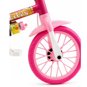 Bicicleta Cairu Aro 12 Feminino Flower Lilly Rosa/Branco